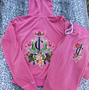JUICY COUTURE Warm Up Set, Hoodies and Pants, Size M, Blush Pink Color!